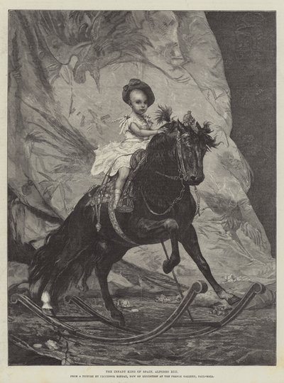 De Jonge Koning van Spanje, Alfonso XIII, nu tentoongesteld in de Franse Galerie, Pall-Mall door Joszi Arpad Koppay